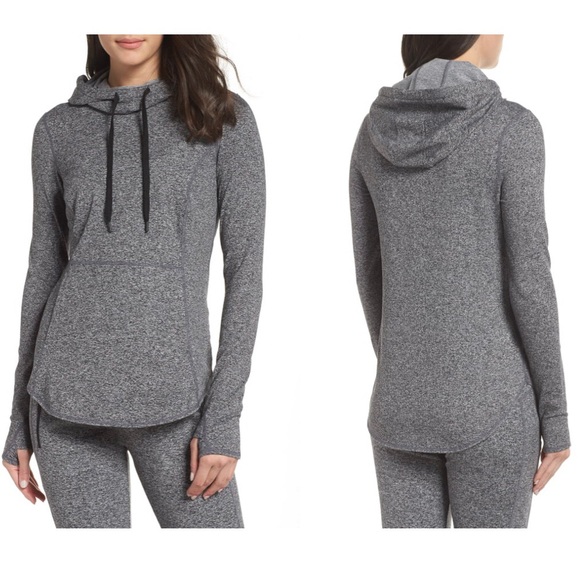 NWT - Zella Taryn Grey/Black/White Hoodie Top - XS - Picture 2 of 8